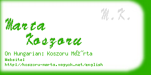 marta koszoru business card